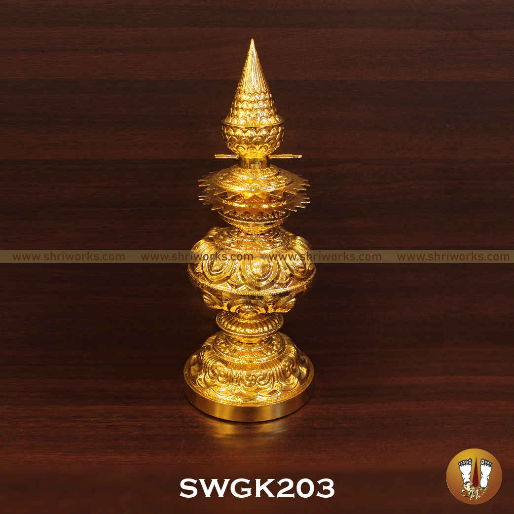 Gold plated Gopura Kalasam - SHRI WORKS